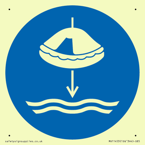 Mandatory: Lower liferaft to the water in launch sequence